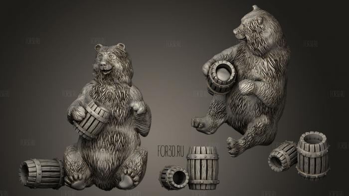Медведь и мед 3d stl модель для ЧПУ